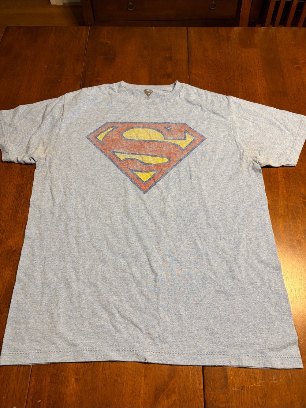 DC Comics Light Blue Superman Logo Short Sleeve Tee